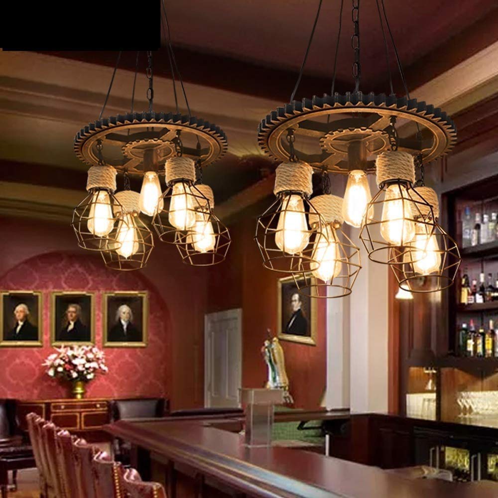 Amazon.com: NZDY Industrial Retro Gear Large Chandelier 5-Lights