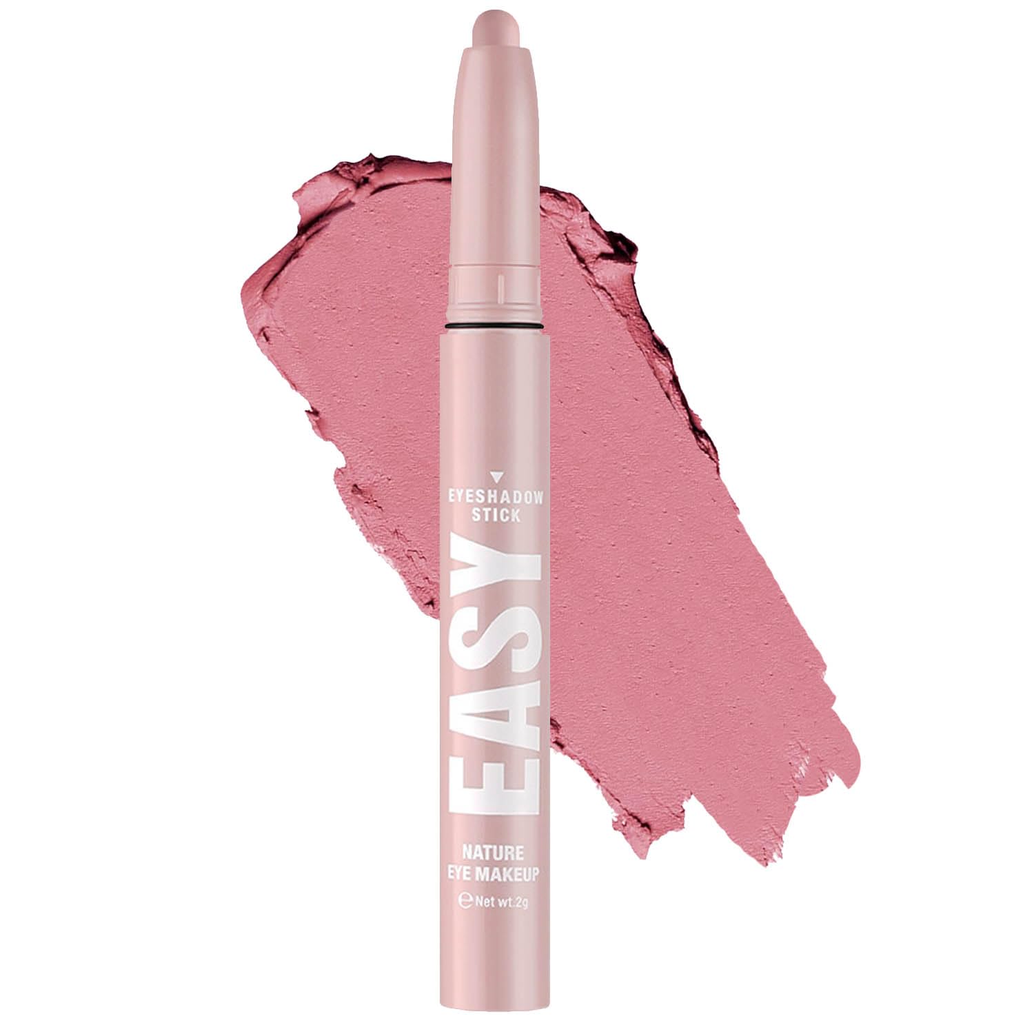 Melsintern Pink Eyeshadow Stick Makeup, Matte Cream Eye Shadow Pencil, High Pigmented Crease-proof Glitter Eye Shadow Brightener Stick, Waterproof