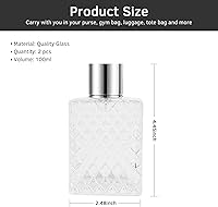 Vista 2 de Botellas de cristal del atomizador del perfume de 3.4 fl oz/3.4oz, 2pcs botella de perfume vacía recargable atomizador, atomizador portátil