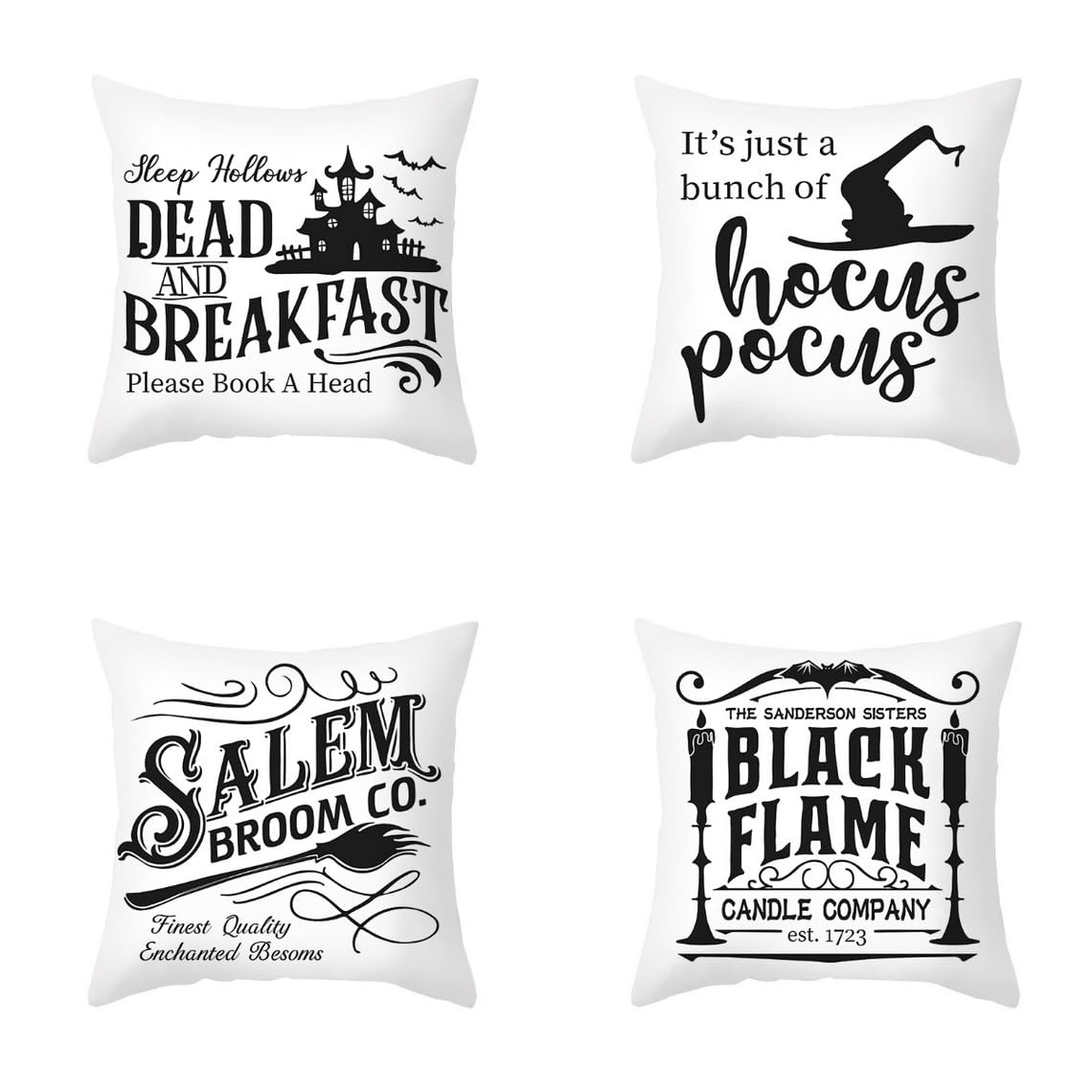 Chenlane Silk Pillow Covers Standard Size Cushion Cases With Zipper Halloween, Couch Pattern For Living Room Sectional Premium Thickened Fabric 45x45 cm, 4Pcs