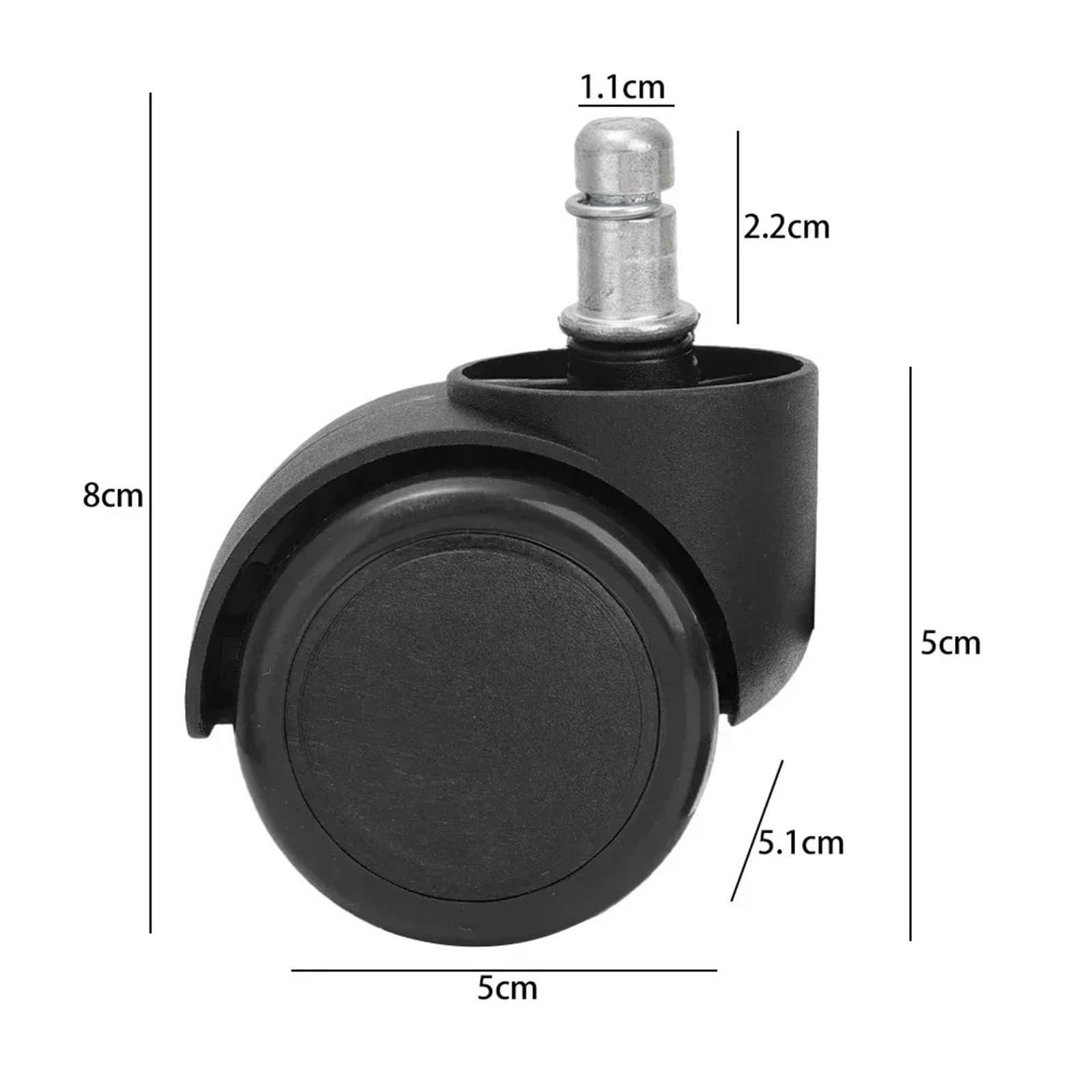 Ruote Sedia Ufficio Ruote di ricambio for sedie, morbide e silenziose, ruote da scrivania for lavoro, resistenti, sicure, for ufficio(5PCS)