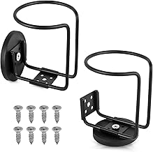 2 Pack Portable Magnetic Cup Holder for Tractor Forklifts, Lawn Movers, Treadmill, RV Camper, Boat, Fridge Magnet Bottle Drink Holder with Wall Mount Bolts