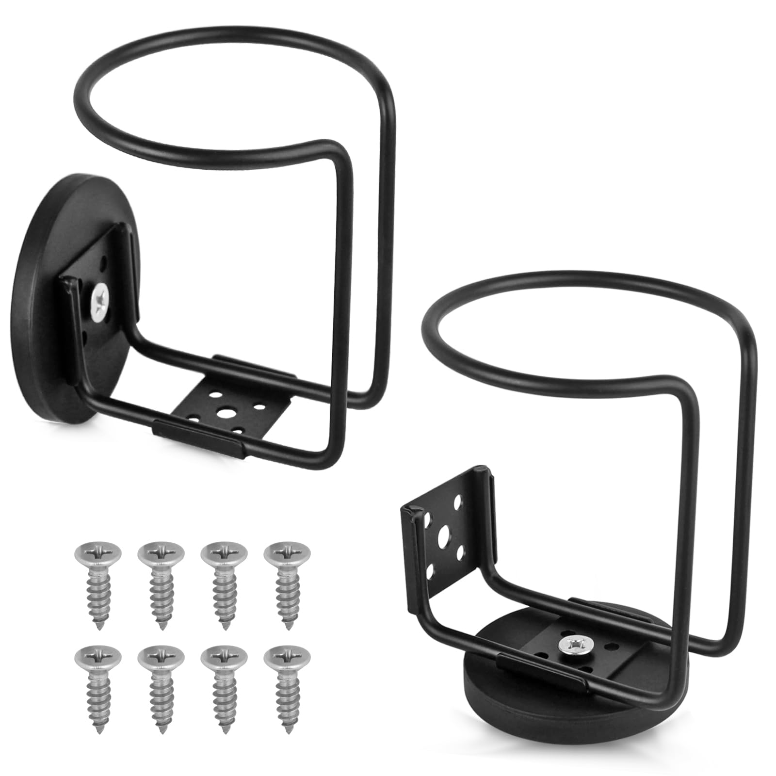 UNIGT 2 Pack Universal Tractor Magnetic Cup Holder Compatible with Forklifts, Lawn Movers Kubota B BX Mahindra RV Bottle Beverage Holder Accessories with Magnetic Mounting Base and Wall Mount Screws