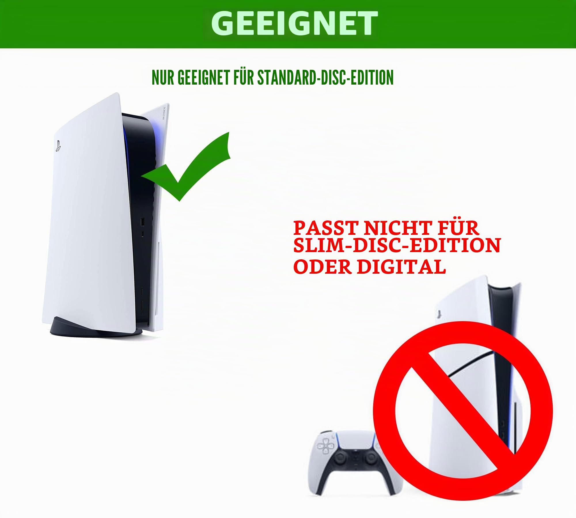 Platten für PS5 Playstation Disc Edition, schwarze Ersatzblenden für Disc Edition Konsole Skin Shell Seitenplatten