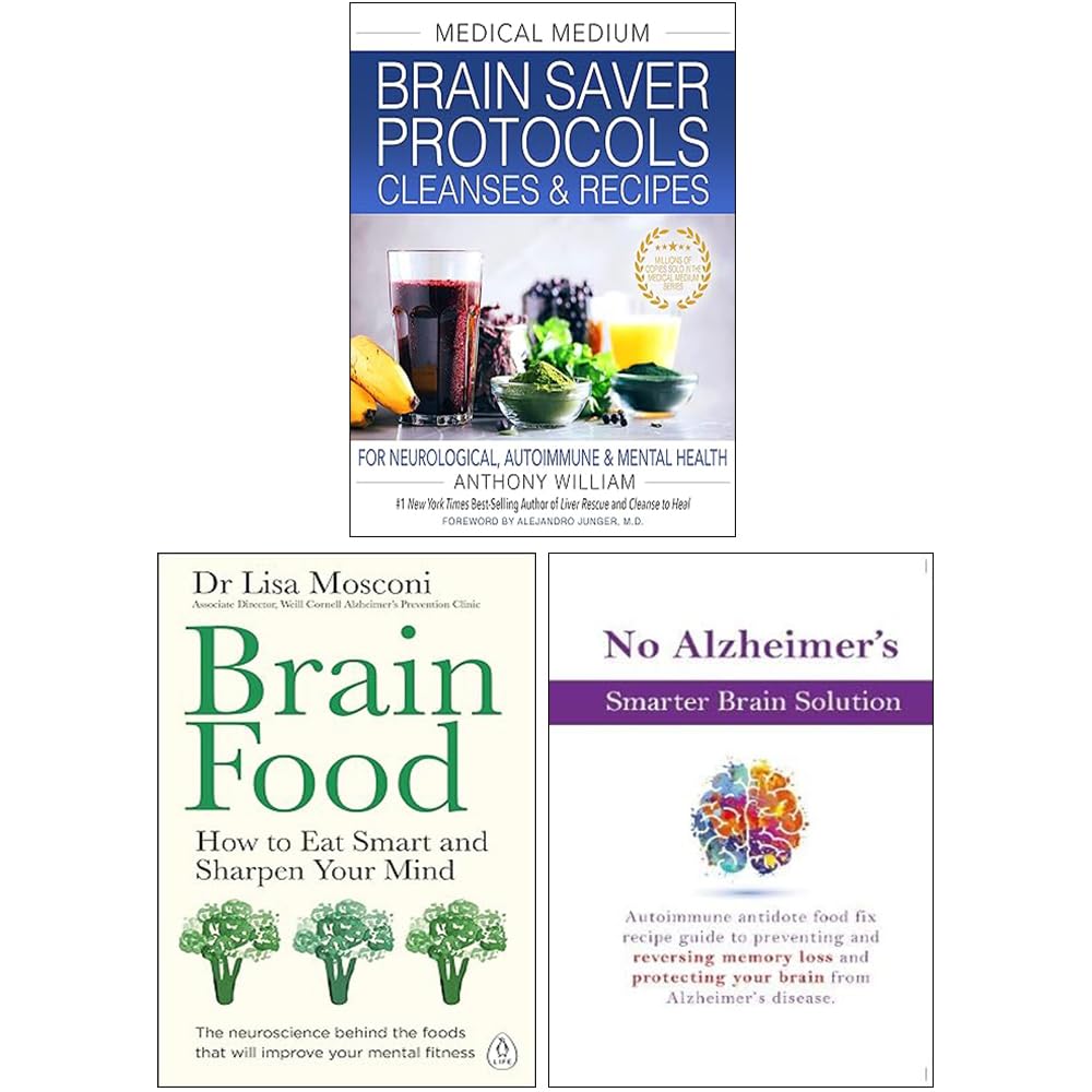 Medical Medium Brain Saver Protocols Cleanses & Recipes, Brain Food, No Alzheimer's Smarter Brain Keto Solution 3 Books Collection Set