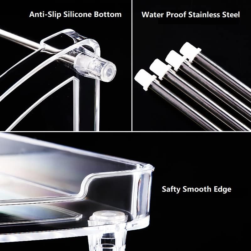 Miniatura 6 de Fullplus Organizador de maquillaje giratorio de 360 grados, organizador de baño, bandeja de tocador de acrílico multifuncional, estante de esquina