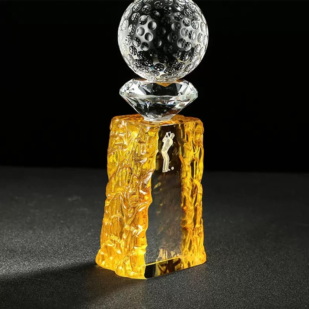 Trofei, medaglie e premi Trofeo di Cristallo da Golf Trofeo dei Premi del Torneo Internazionale di Golf Premi per Il Golf Sportivo con Scritte Creative Ornamento del Trofeo Commemorativo di Golgao
