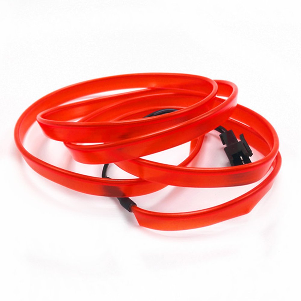 Toby's OUYAWEI 5M Flexible Neon Light Car EL Wire Rope Tube LED Strip Waterproof Party Decor Lamp With 12V Controller Red Car cigarette lighter Controller