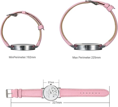 Miniatura 6 de JewelryWe"I'm Late, Whatever" Print Watch Women Ladies Girls Love Gift Leather Strap Quartz Wrist Watch, for Mothers Day