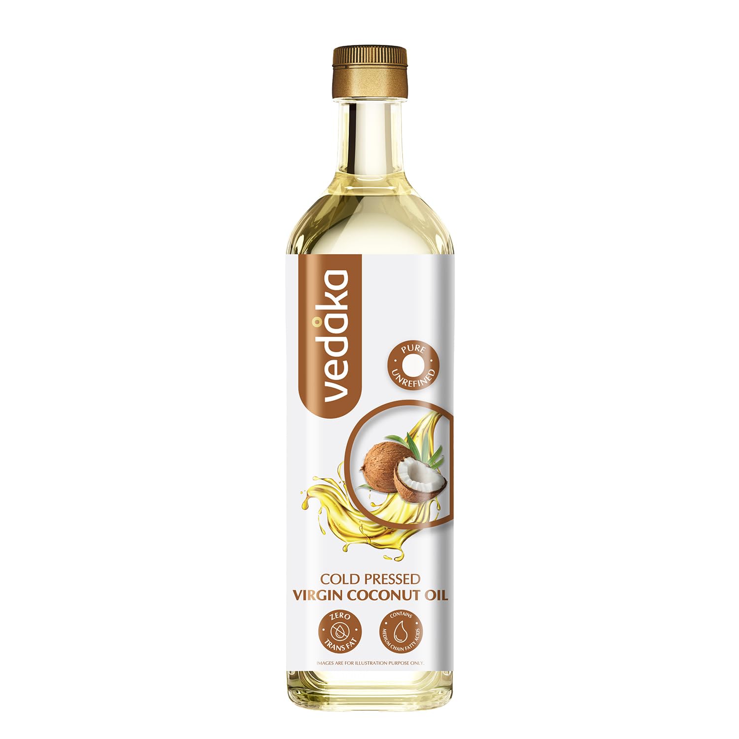 Amazon Brand - Vedaka Cold Pressed Virgin Coconut Oil | 1 L Bottle | 100% Pure | Effective with Good Smell
