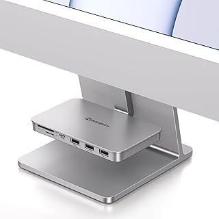 Minisopuru Adaptador multiportas USB C Hub para iMac, 7 em 1 iMac USB Hub compatível com SSD M.2, acessórios iMac com USB C 10Gbps, USB A 3.2, leitor de cartão SD/TF, SSD M.2 (não incluído), adaptador iMac prata.  