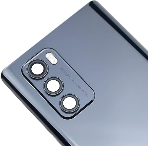 Miniatura 5 de Aurora - Cubierta trasera de cristal acrílico gris de repuesto para LG Wing 5G LMF100N con marco de cámara trasera adhesivo precortado y cubierta de