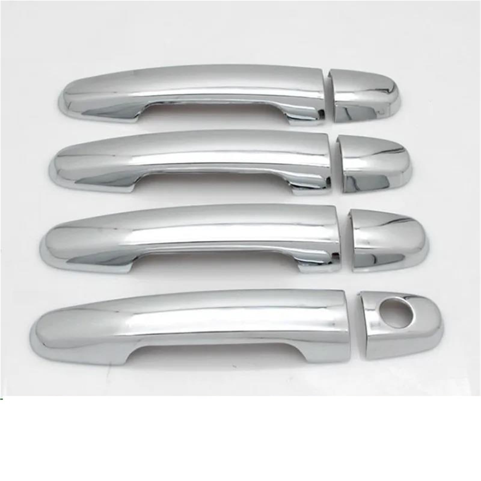 TRFBD Decorative Cover Gloss Black Chrome Car Door Handle Cover Trim Styling Car Accessories for Prius 20 2004 2005 2006 2007 2008 2009 Xw20(Silver 0 Button)