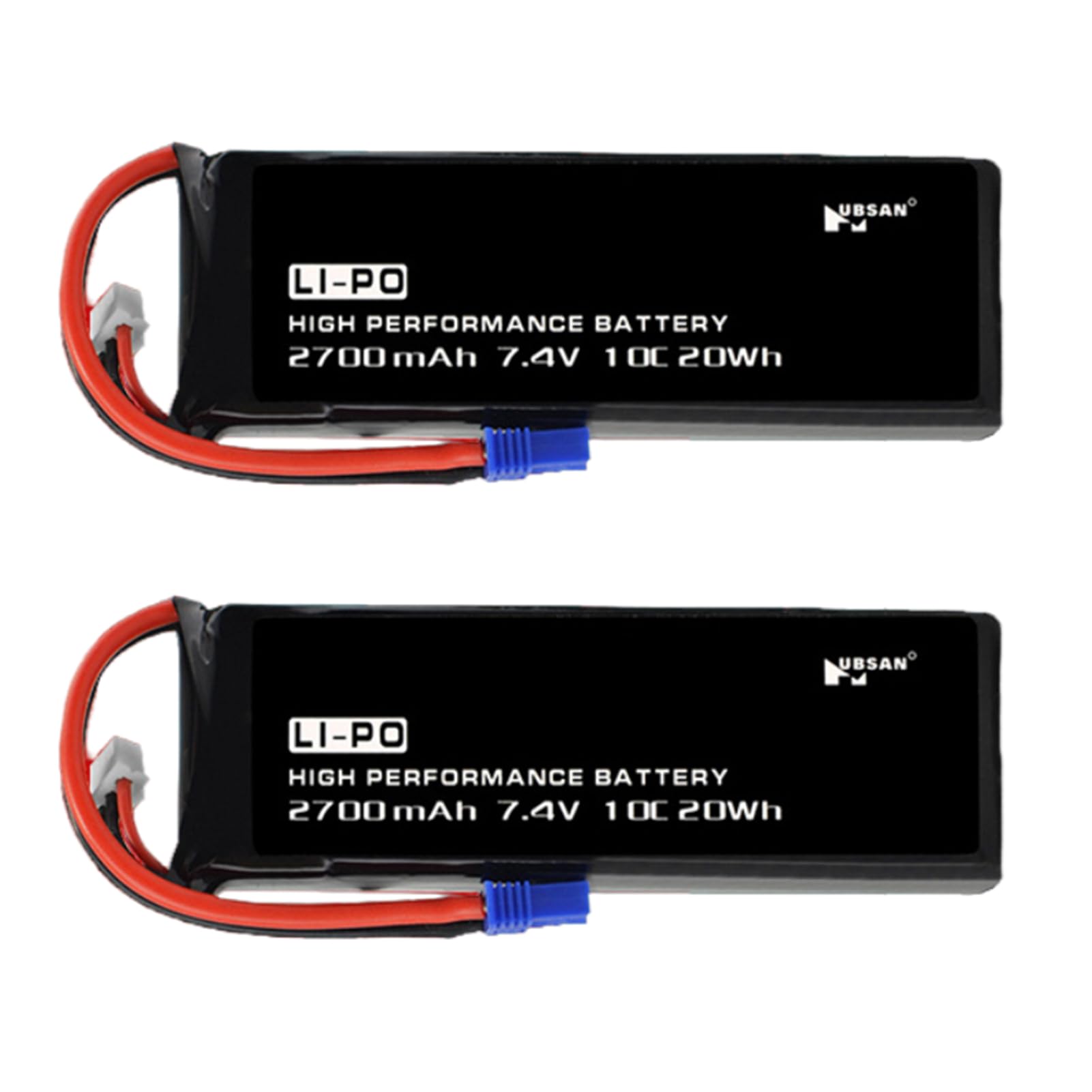 Batería de 7,4 V 2700 mAh 20 Wh 10 C para Hubsan X4 H501S H501C H501A H501M Quad Accesorios Drone Batería (2 unidades)