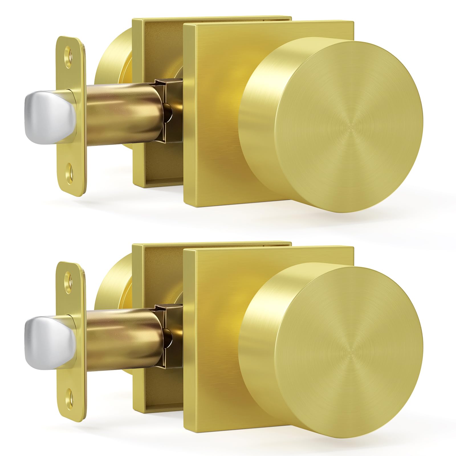 HOSOM Matte Black Door Knobs with Lock & Key -14