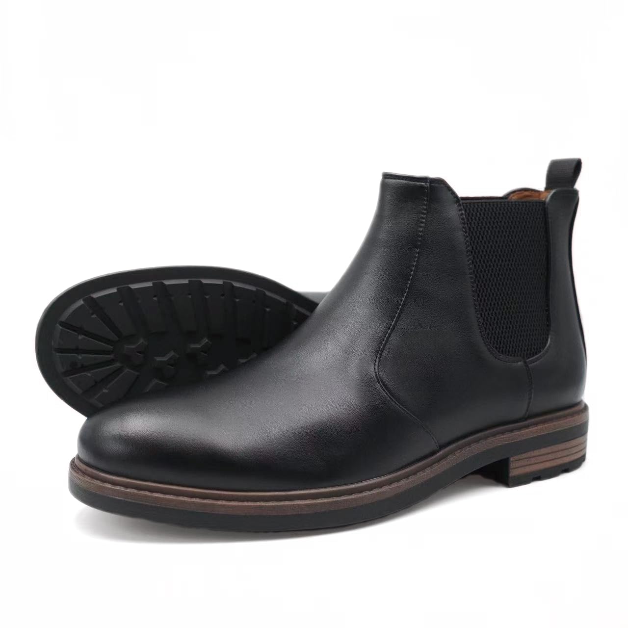 Finishing & Sewing Botas Chelsea de hombre, botines de vestir casuales fáciles de poner