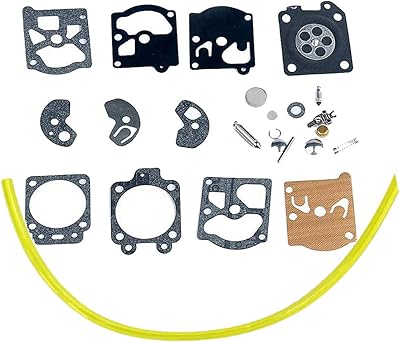 Shnile Carburetor Repair Rebuild Kit & Fuel Line Compatible with Craftsman 2.0 WA19A WT3 WT20 WT309 Walbro Carb