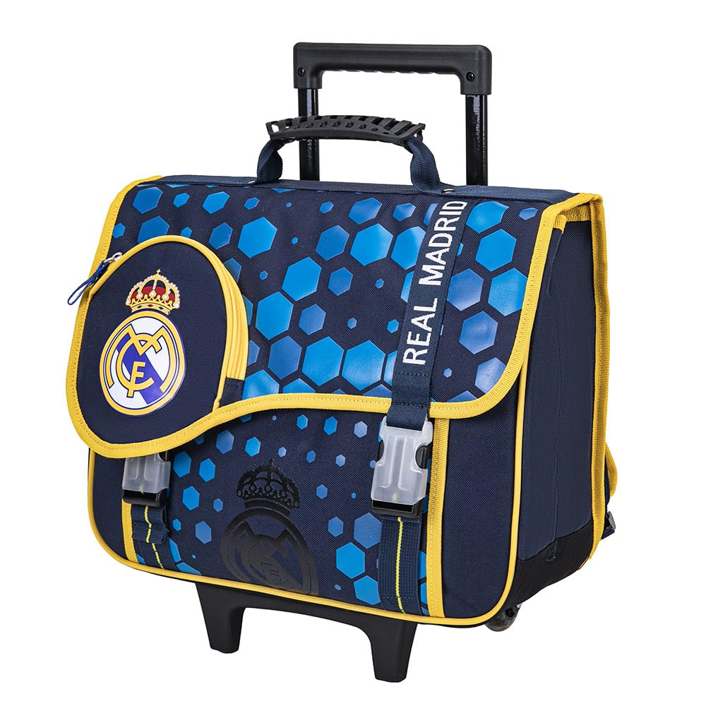 Real Madrid Cartable à roulettes 41cm 2 compartiments bleu