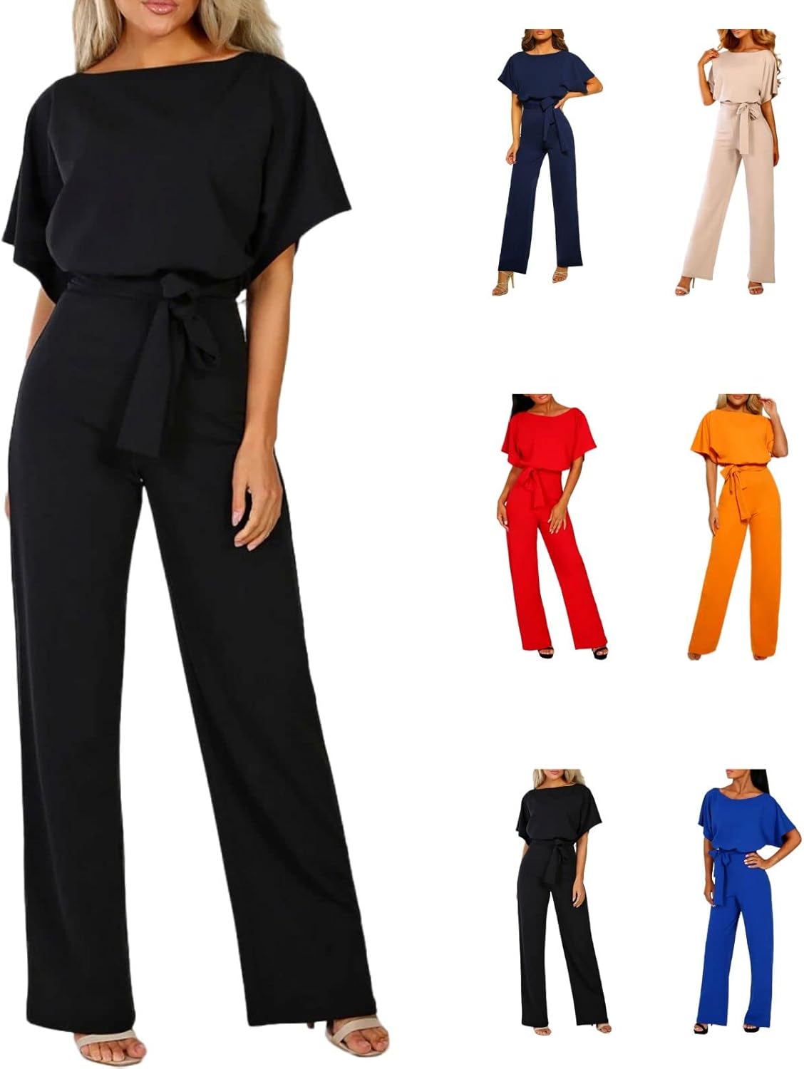 Jumpsuits for Women Casual Summer Batwing Sleeve Dressy One