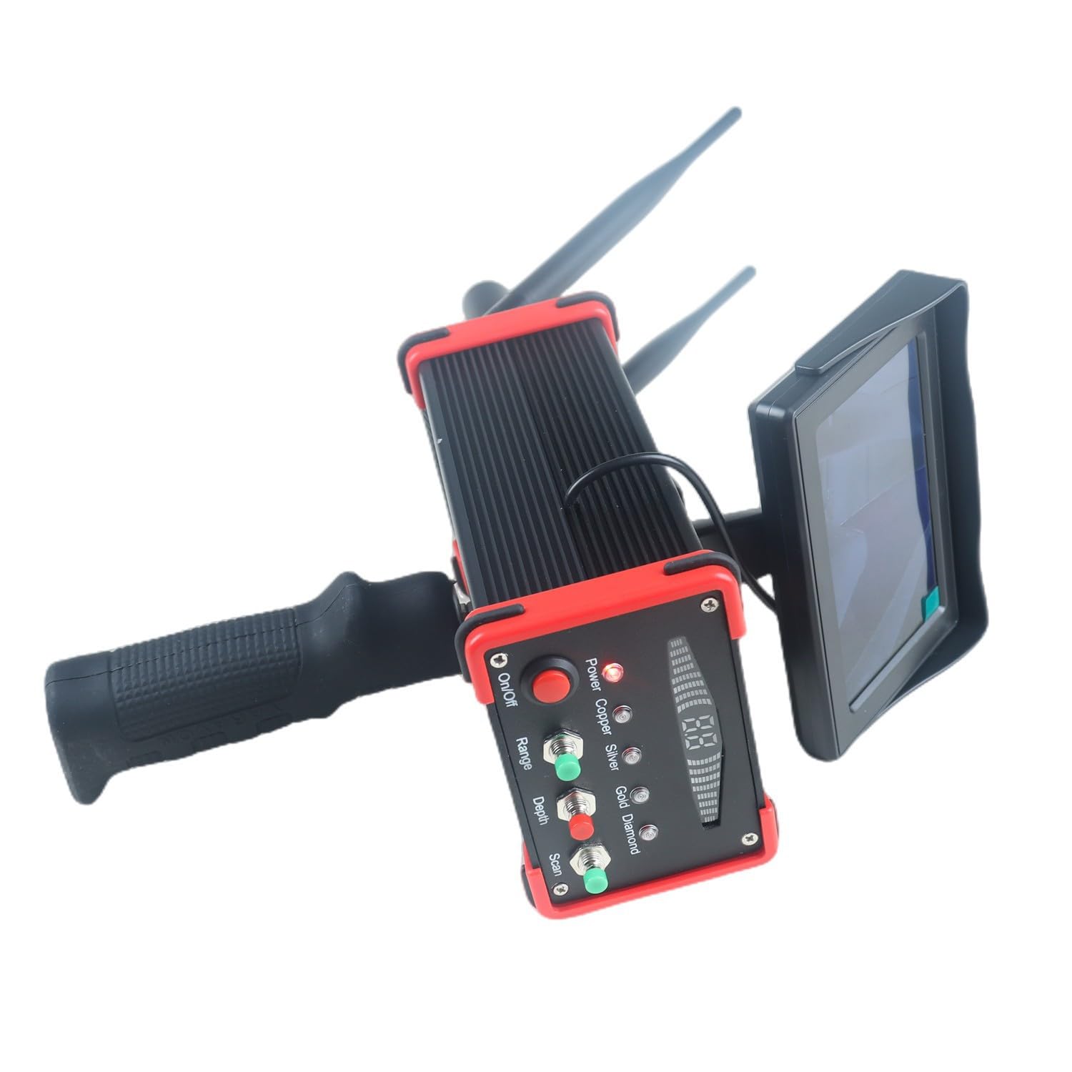 Détecteur de métaux - Scanner métro professionnel - Portée de 0 à 99 m - Profondeur : 16 m - Écran HD haute sensibilité pour la chasse au trésor