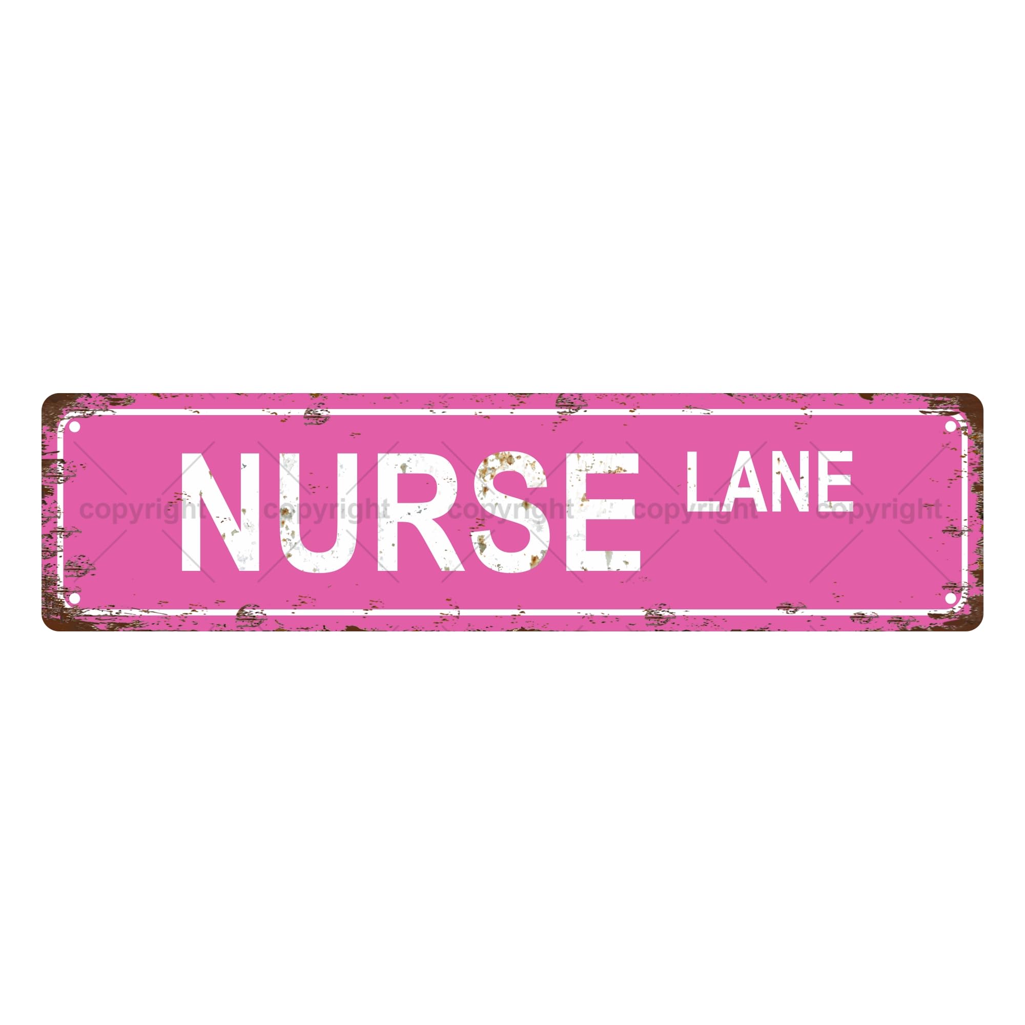 Nurse Lane Occupation Metal Tin Street Sign Bar Cafe Garage Cave Home Room Wall Bathroom Farmhouse Garden Porch Patio Decor,4x16 Inch