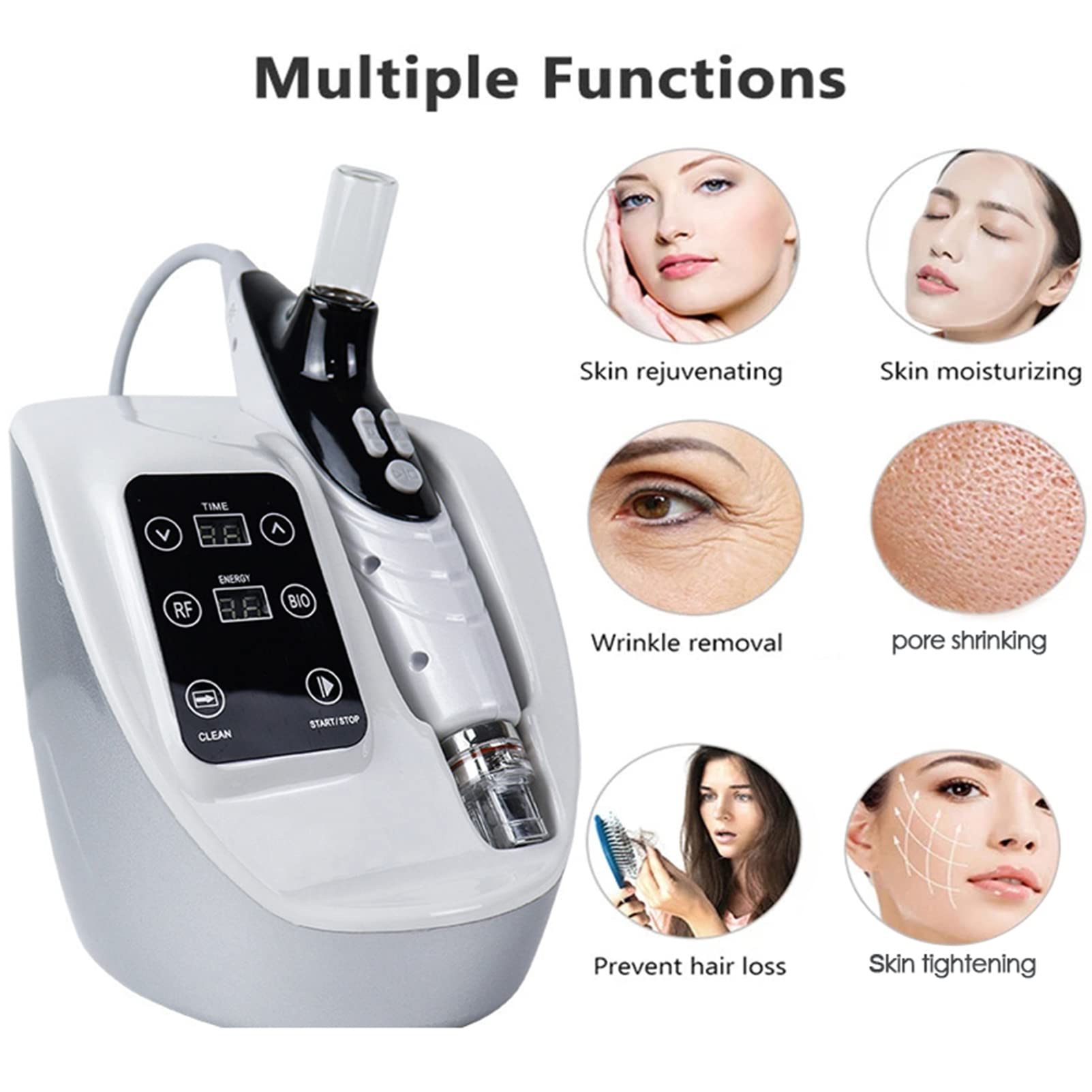 Dispositivo Di Bellezza Facciale EMS RF, Dispositivo Di Bellezza Antirughe Antietà Per Iniezione D'acqua, Spa Per Ringiovanimento Della Pelle, Per Antirughe, Lifting Del Viso, Riduzione Dell'acne