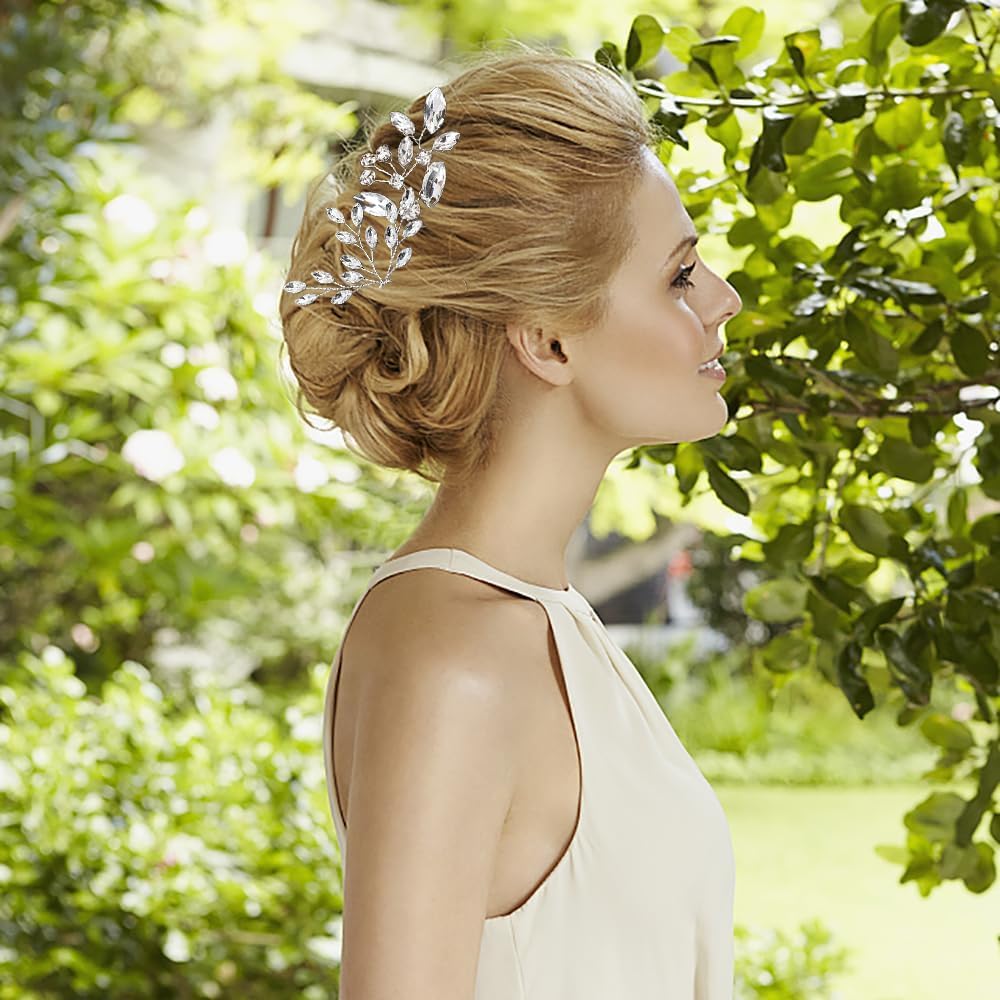 6 Pieces Bride Hair Pins Rhinestones Hair Accessories for Women Crystal Hair Piece for Wedding Bride Women Girls Bridesmaids - Image 6