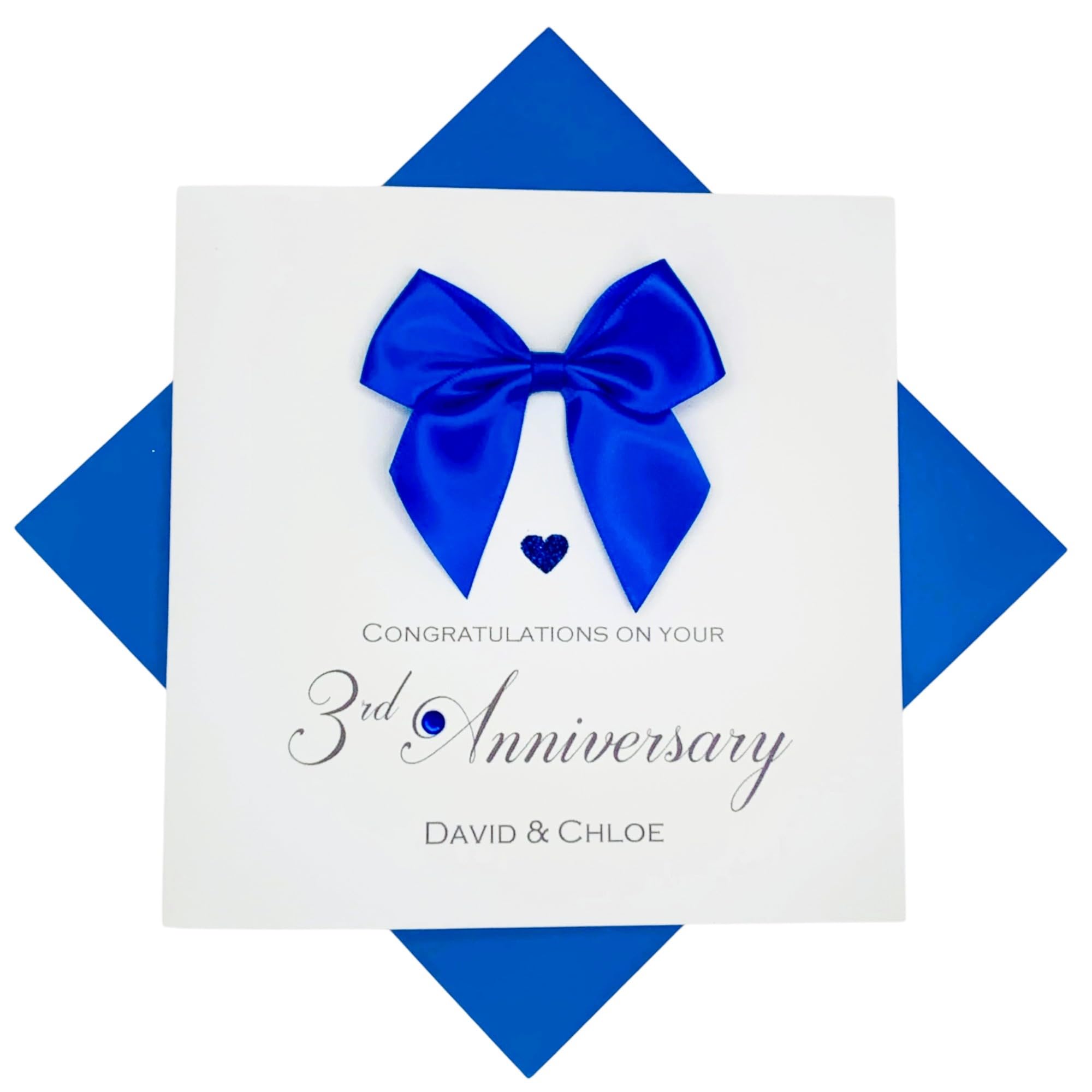 3rd Wedding Anniversary Card Personalised Leather 3 Years – RE 3