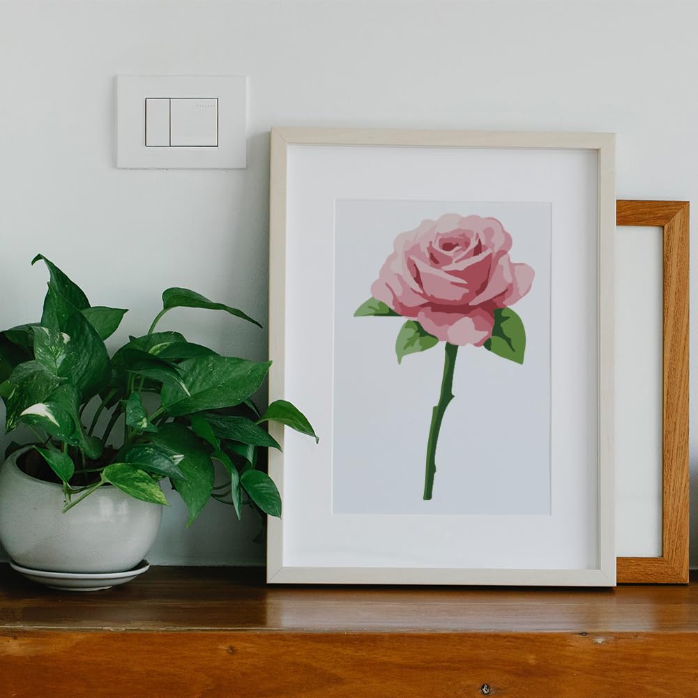 MAYJOYDIY Pochoir Marguerite Réutilisable - 30 X 29 Cm - Avec Pinceau - Pour Travaux Manuels En Bois - Décoration Murale