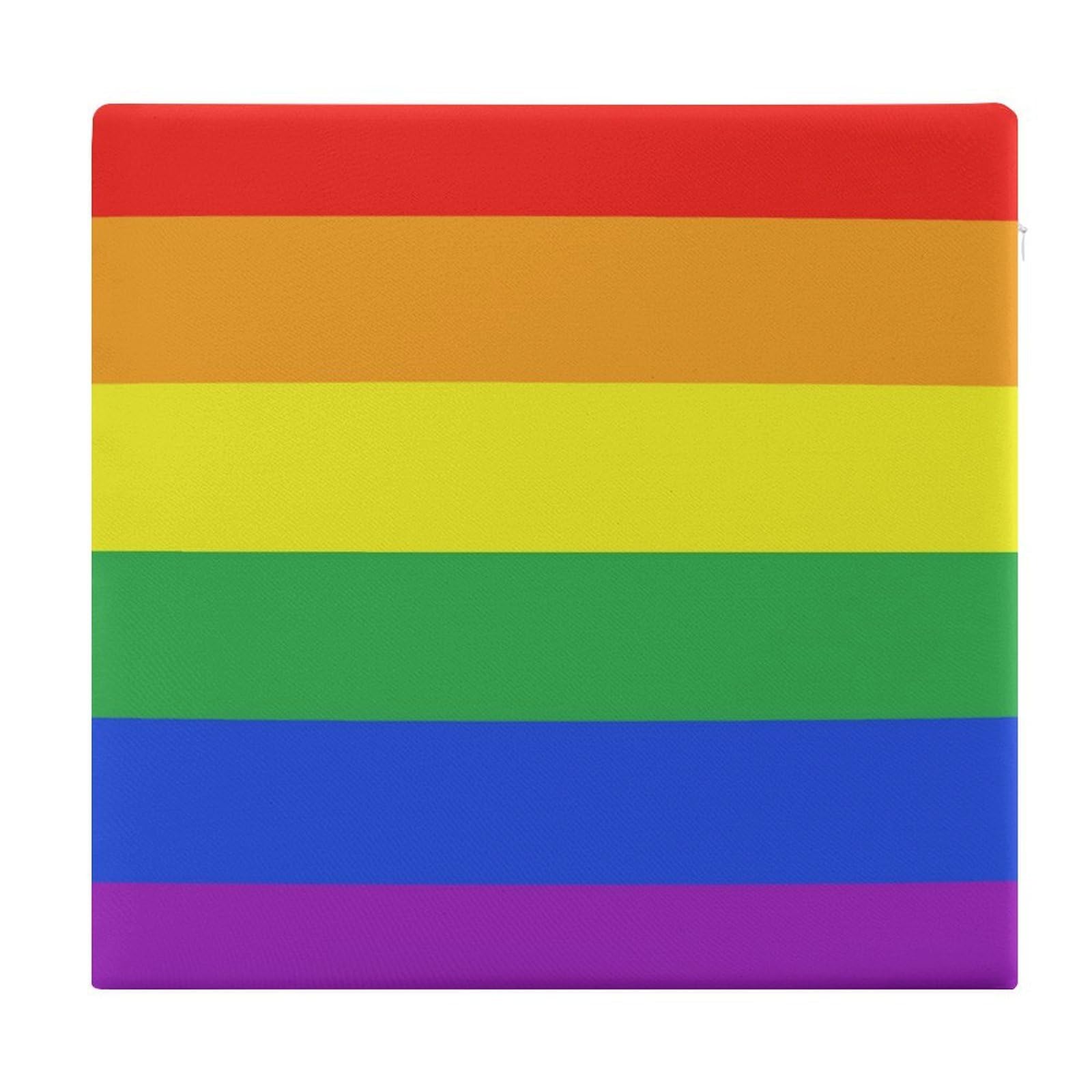 JZemdybill Chair Pad, Rainbow Flag Seat Pad, Square Chair Cushion for Yoga Living Room Balcony