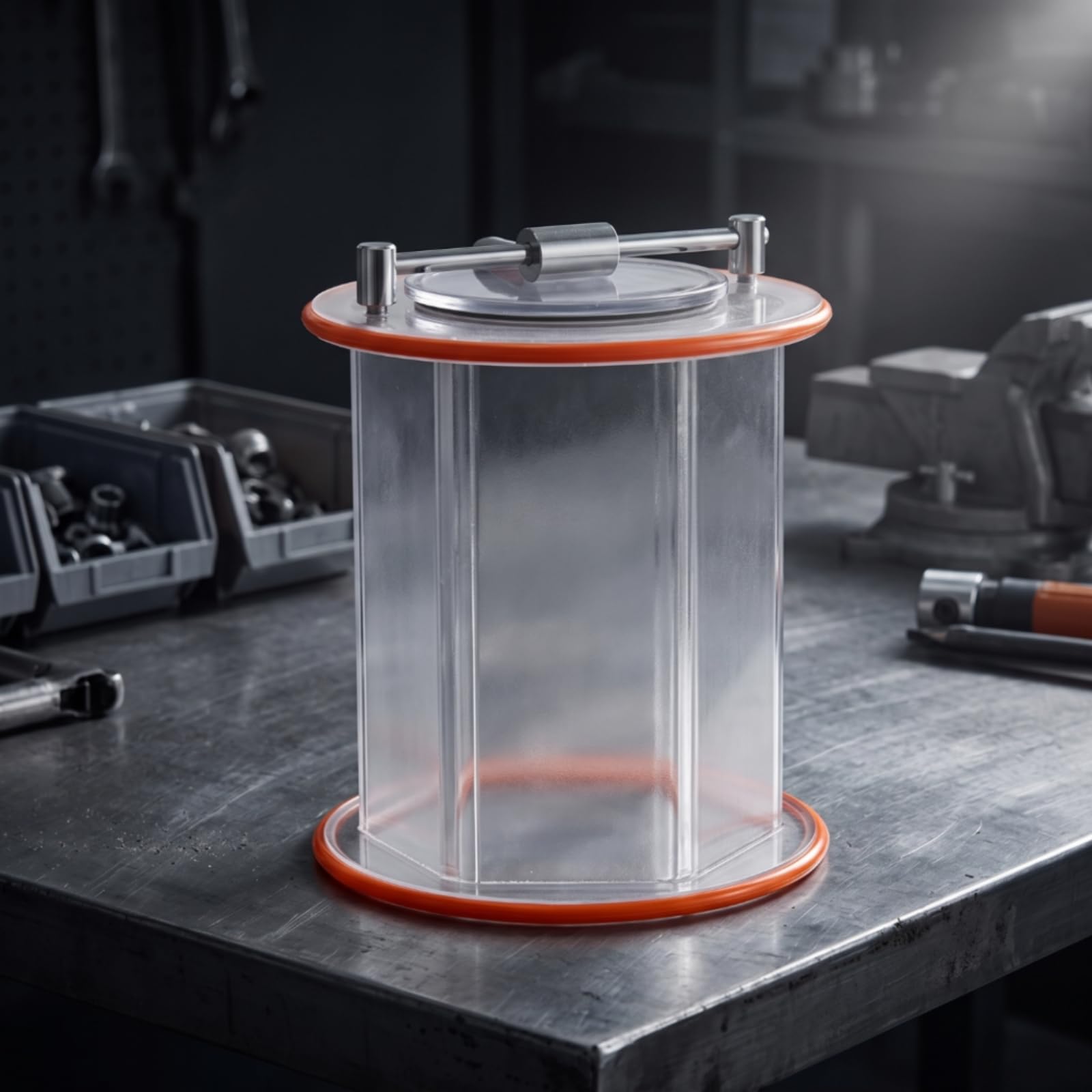 Tamburo di Ricambio Trasparente Tamburo con Coperchio Ermetico Barile per Orafi, Artigiani, Laboratorio, Officina , KT1320 Doppio Secchio