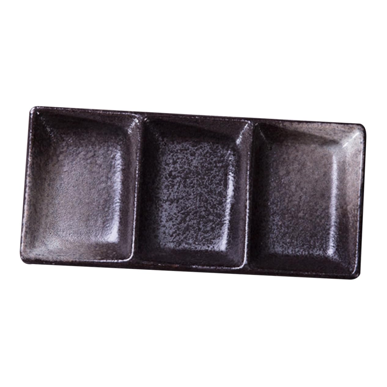 Unomor Dish Soy Dipping Bowls Compartment Sauce Dish Tomatoes Paste Wasabi Bowl Porcelain Sauce Bowl Sauce Cup Side Sauce Dishes Appetizer Black Tray Condiment Plate Ceramics