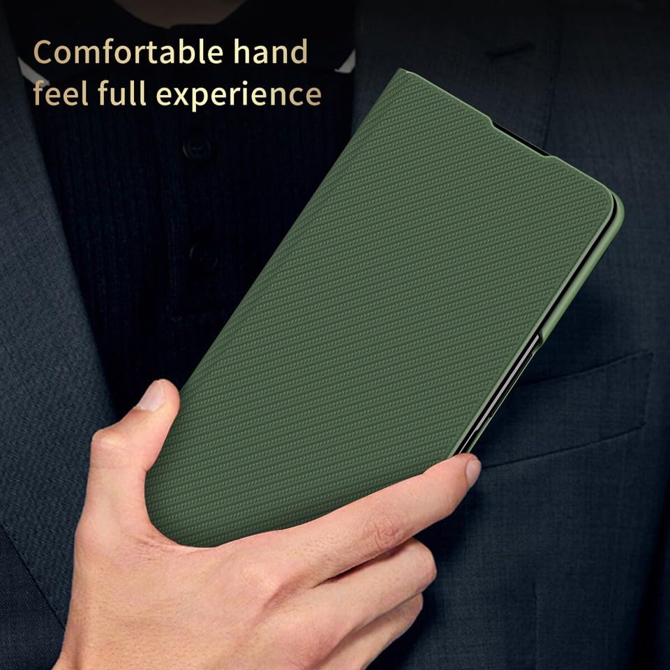 Étui en cuir pour Samsung Galaxy Z Fold 8 vert avec fermeture magnétique