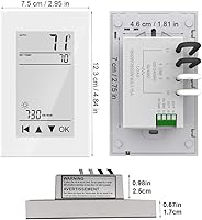 Vista 5 de HEATIT Termóstato programable digital ET-72 con pantalla LCD grande para sistemas de calefacción por suelo radiante