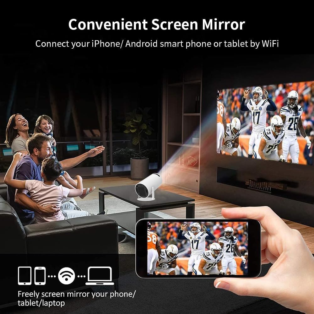 Upgraded 2026 Proyector Portátil, TEKXDD Mini Proyector 4K 250ANSI 8000L | WiFi 6 Bluetooth 5.4 | Android 13 | 180° Rotable, Projector Portable 4K Auto Keystone + Full HD, Built-in Application