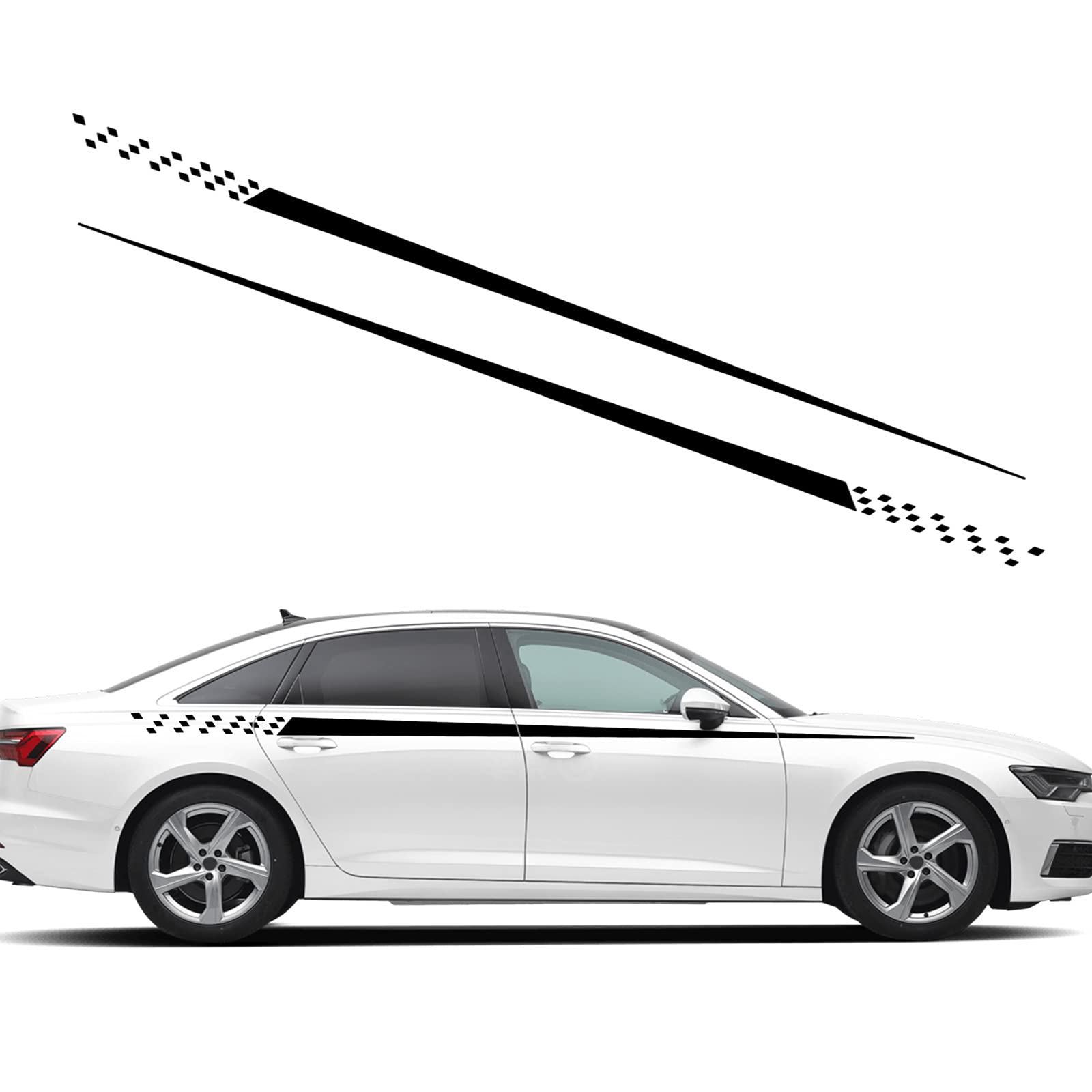 SUNBREATH 2-Pack Car Racing Stripe Decals - Black Vinyl Sticker For Pickups & SUVs - View #6