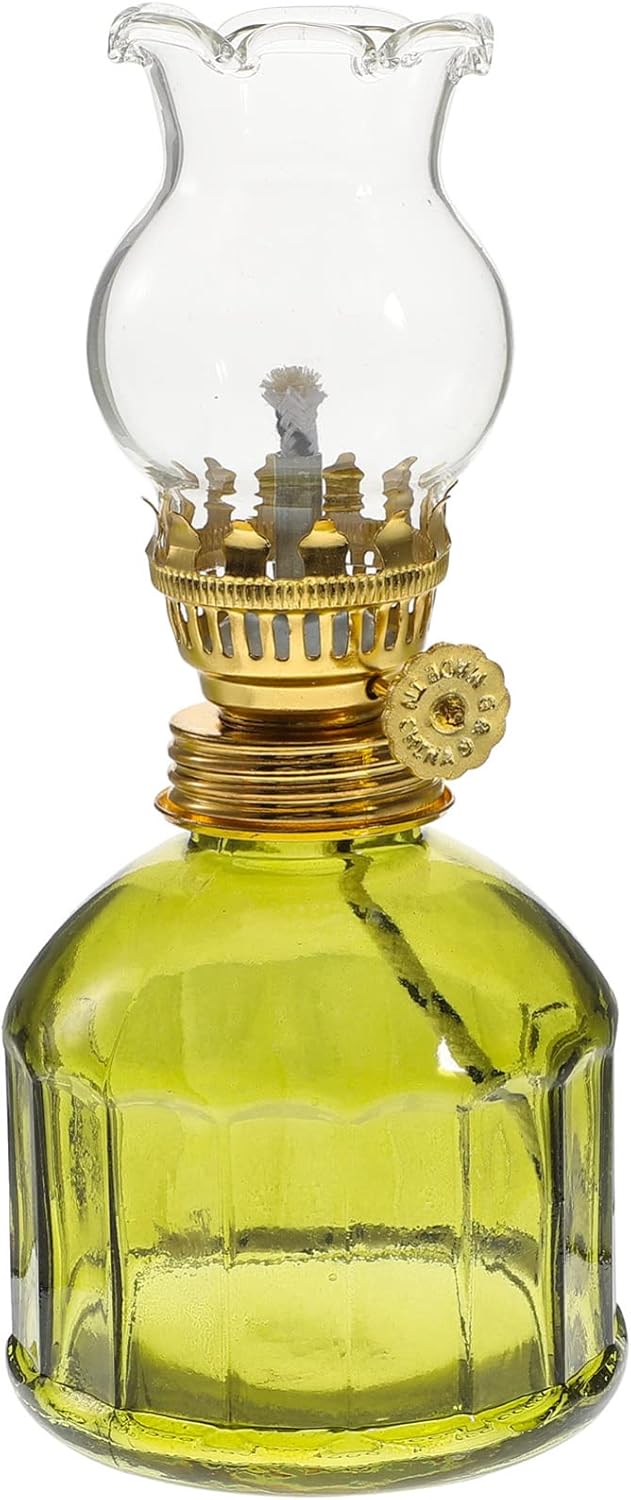 OSALADI Glass Kerosene Lamp Oil Lanterns for Indoor Use