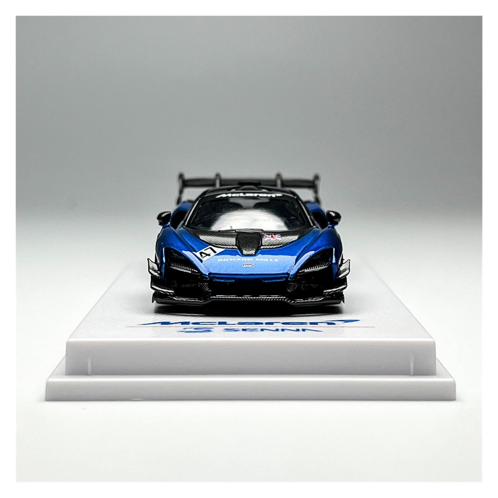 Modellauto Im Maßstab 1:64 Für McLaren Senna GTR Rot Kleinmaßstab Metalldruckguss Gedenklegierung Automodell Für Die Sammlung(Blue)