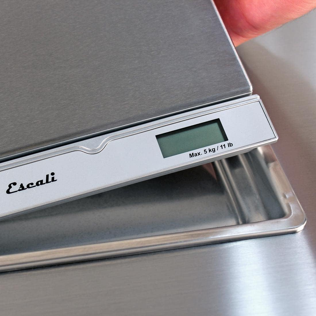 Escali In Surface Mount Commercial Kitchen Scale, 11lb Cappacity 1 Gram Increments, Digital LCD Display