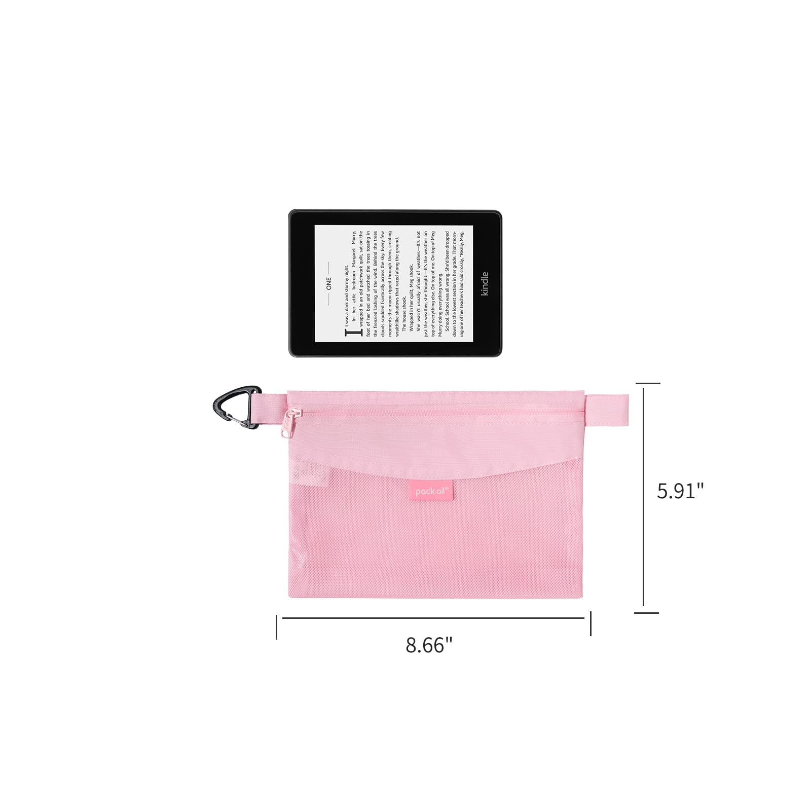 pack all Wodoodporny materiał etui na zamek błyskawiczny, siatkowe torby na zamek błyskawiczny do przechowywania, podróży, biura (różowy, mały)
