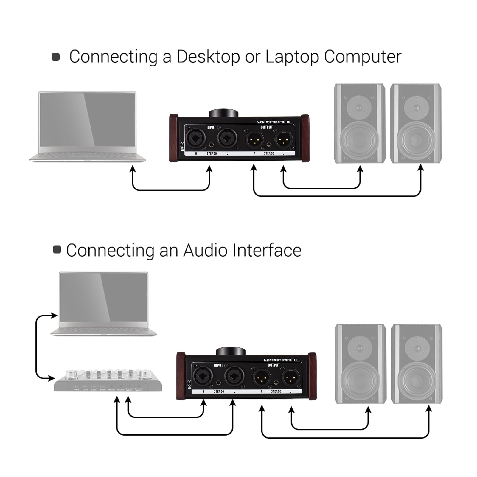 Studio Monitors Xlr Interface Passive Monitor Controller With XLR