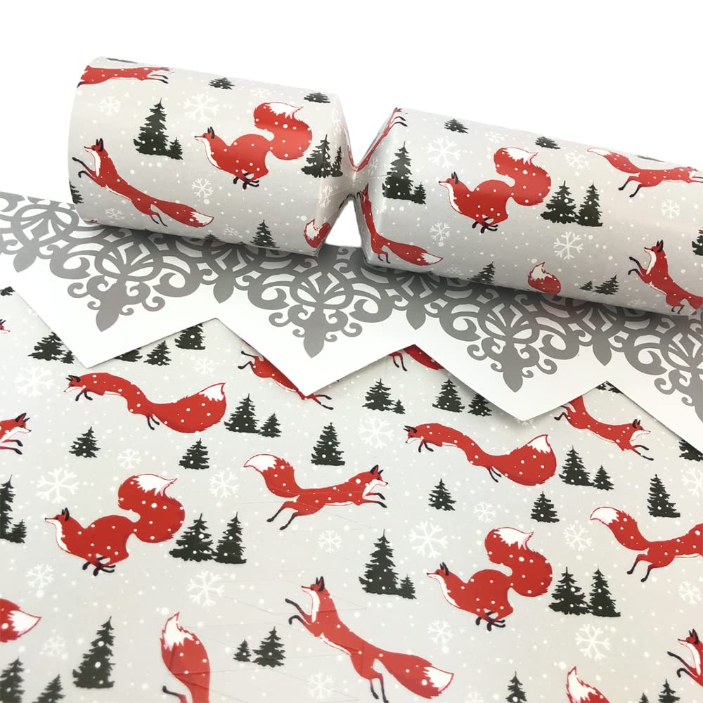 That's Crackers 6 Large Christmas Fox Cracker Making Craft Kit - Make & Fill Your Own
