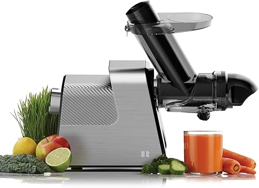 Masticating Juicer Machines, 3.5" Large Feed Chute Cold Press Juicer Fit Whole Fruits Vegetables with Quiet Motor | 5 Speed Modes | Easy to Clean with Brush | BPA Free (Silver & Black)