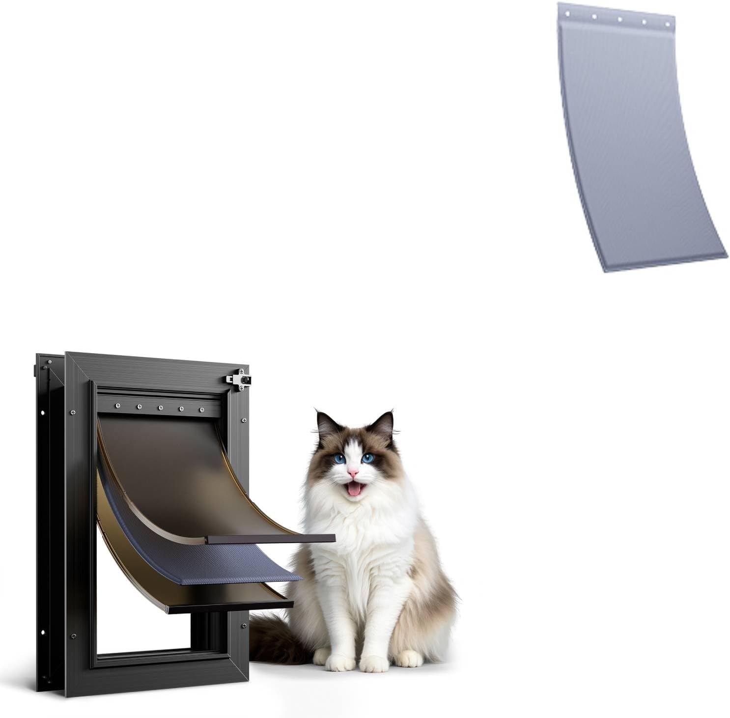 1 Pack * Aluminum Alloy Dog Door & 1 Pack * Insulated Flap
