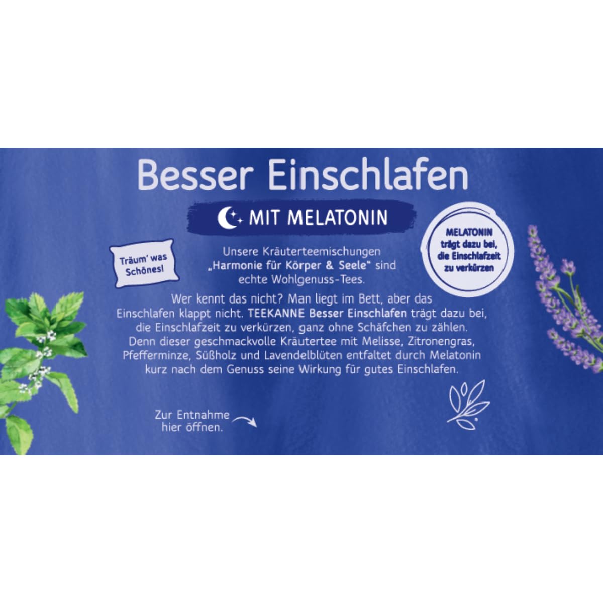 TEEKANNE Besser Schlafschlafen herbata ziołowa z melatoniną, 10 opakowań x 18 torebek (10 x 30,6 g)