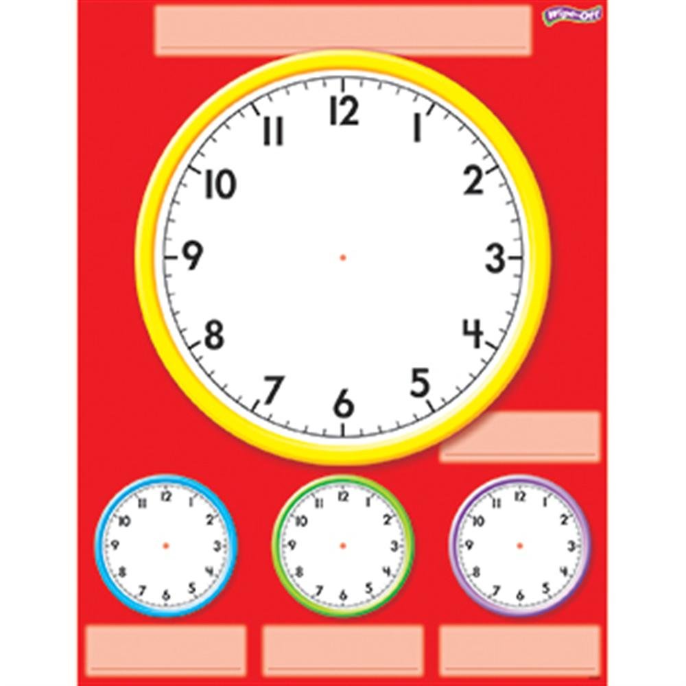 TREND enterprises, Inc. Clocks Wipe-Off Chart, 17" x 22"