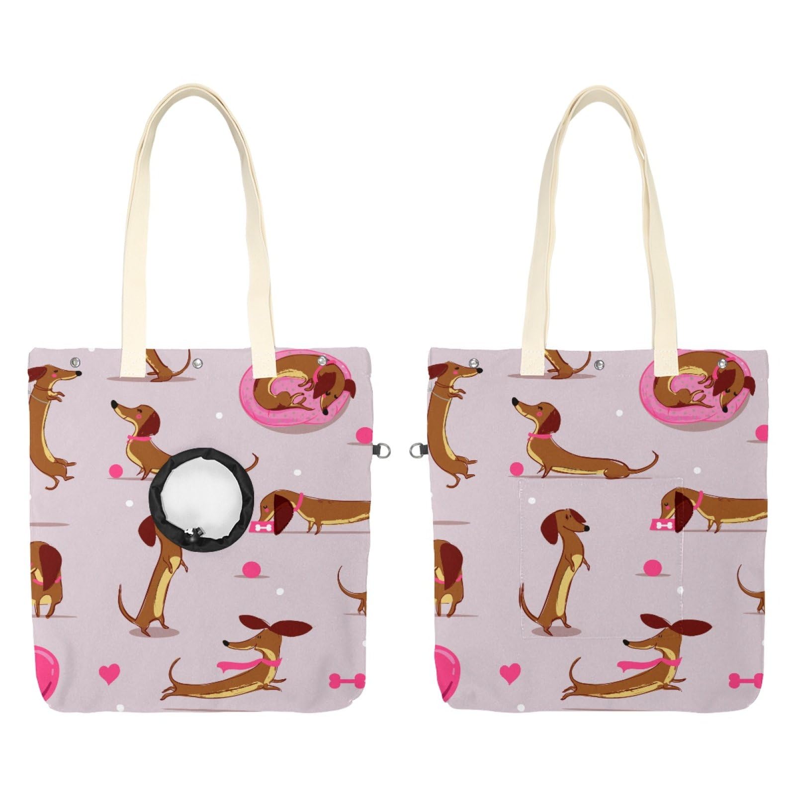 Sac de transport à bandoulière en toile pour chien et teckel