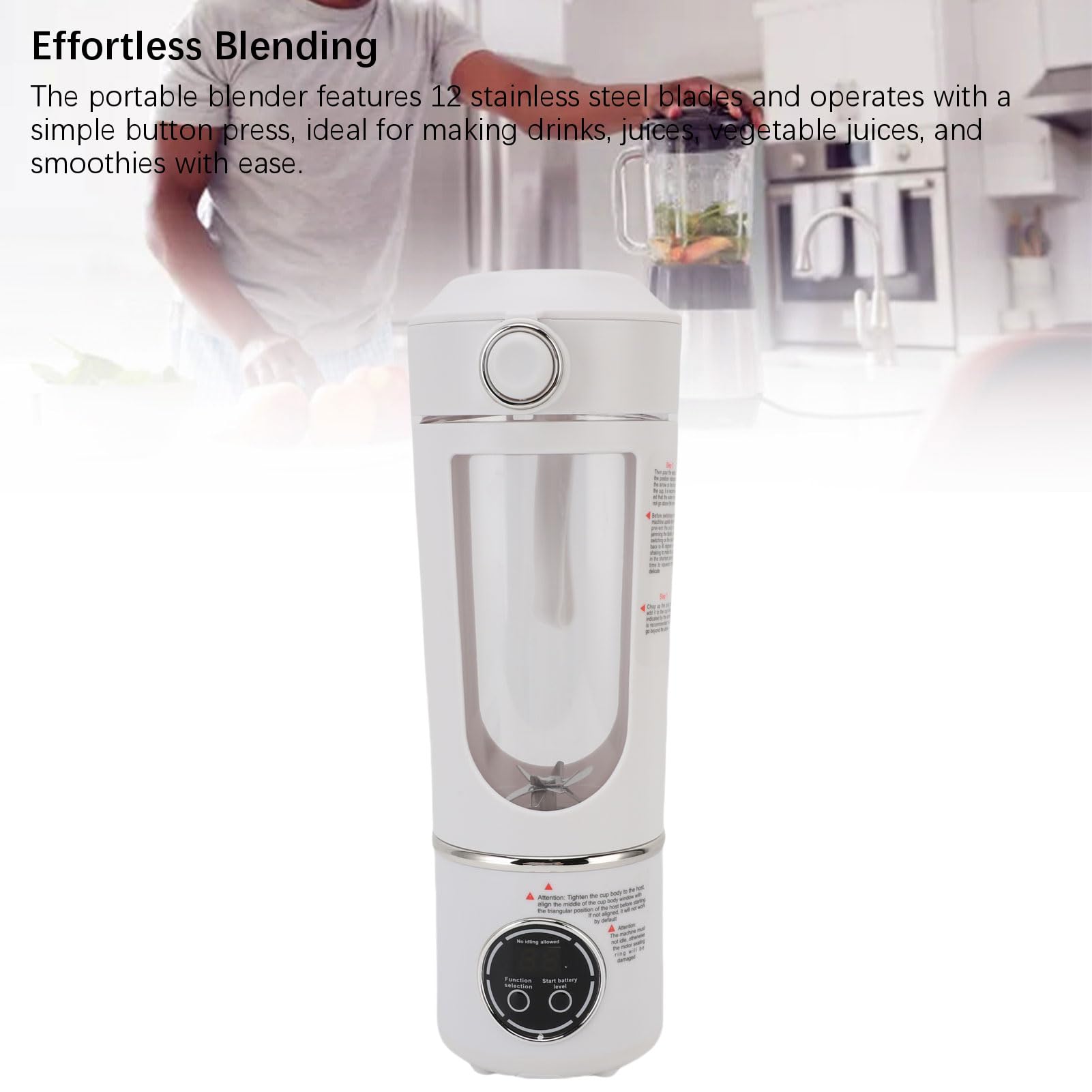 Bewinner Mixeur Portable pour Shakes et Smoothies, 700ml (WHITE)