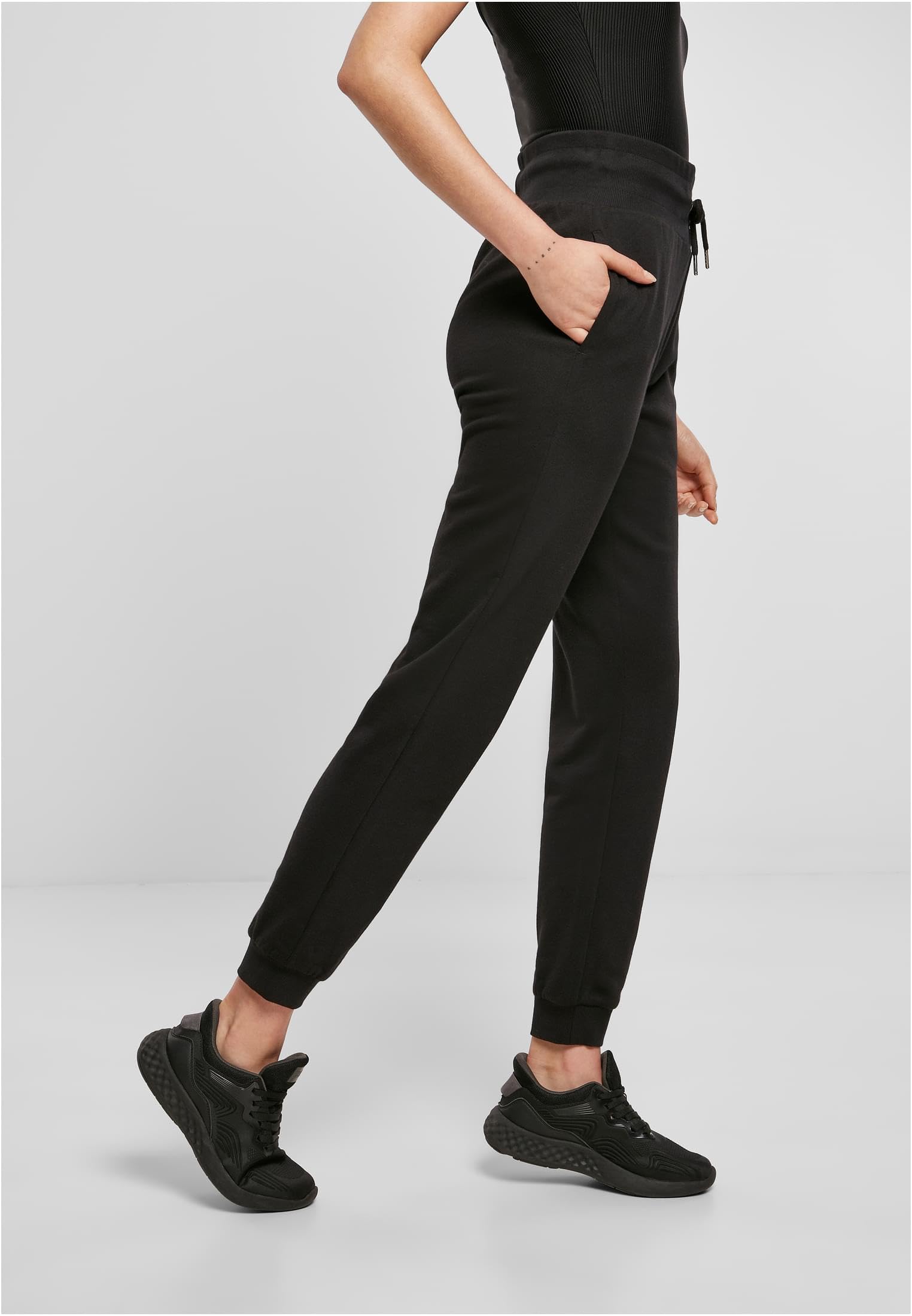 Urban Classics Cozy Joggers Mujer Pantalones de Deporte Negro 95% algodón, 5% elastán
