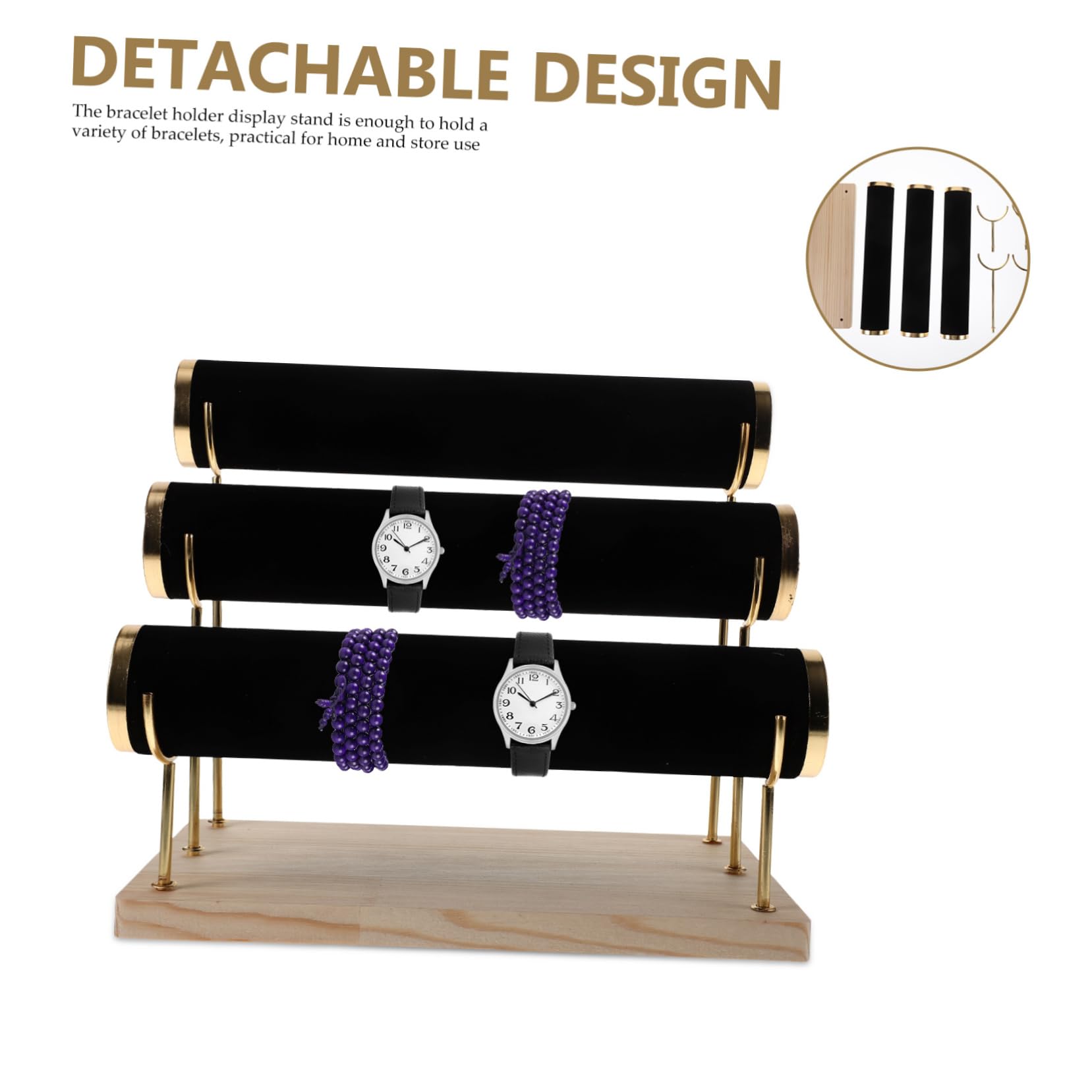 Uchwyt na bransoletkę do zegarka pulpit stojak na bransoletkę prezentacja organizer na bransoletkę stojak na biżuterię stojak na zegarek domowy/205/232(Black)